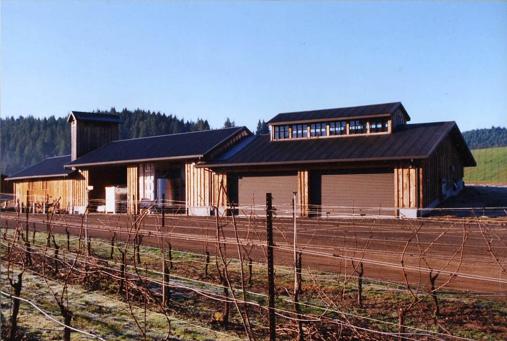 Goldeneye Winery Barn; designers, Philo Saw Works with architect Dennis McCroskey, P.E., AIA; Mendocino, CA; barn exterior