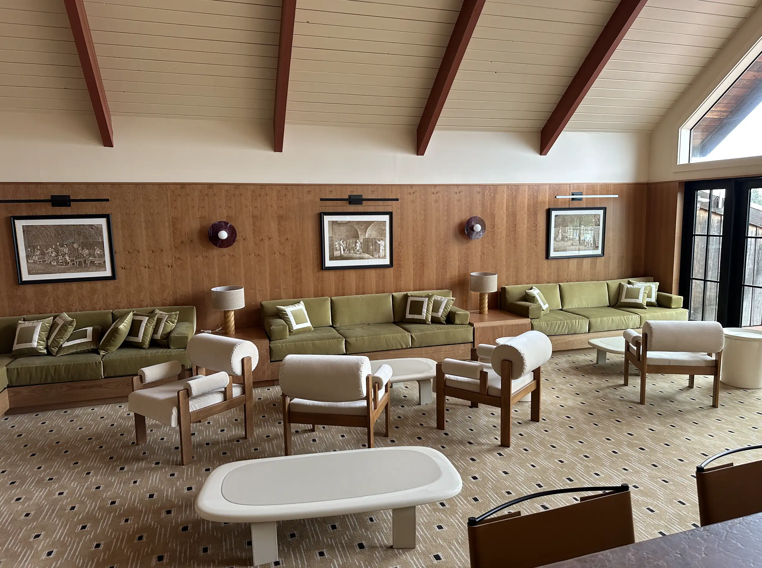 Roederer Estate Tasting Room Remodel; architect, Steve Von Raesfeld, Philo, CA; interior design, Julia Rouzaud, Paris, France; VIP lounge